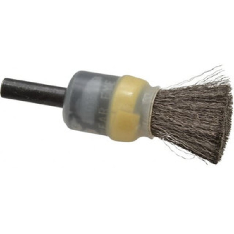 Osborn 1/2 Diam Stainless Steel Crimped End Brush 1 Trim Length, 1/4 Shank Diam, 25,000 Max RPM 0003071800 – 00126375