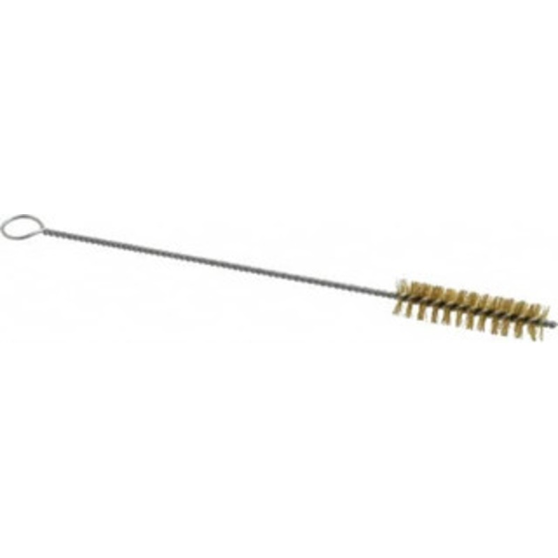 PRO-SOURCE 2 Long x 1/2 Diam Brass Twisted Wire Bristle Brush Single Spiral, 8 OAL, 0.006 Wire Diam, 0.11 Shank Diam 05067 – 03716271