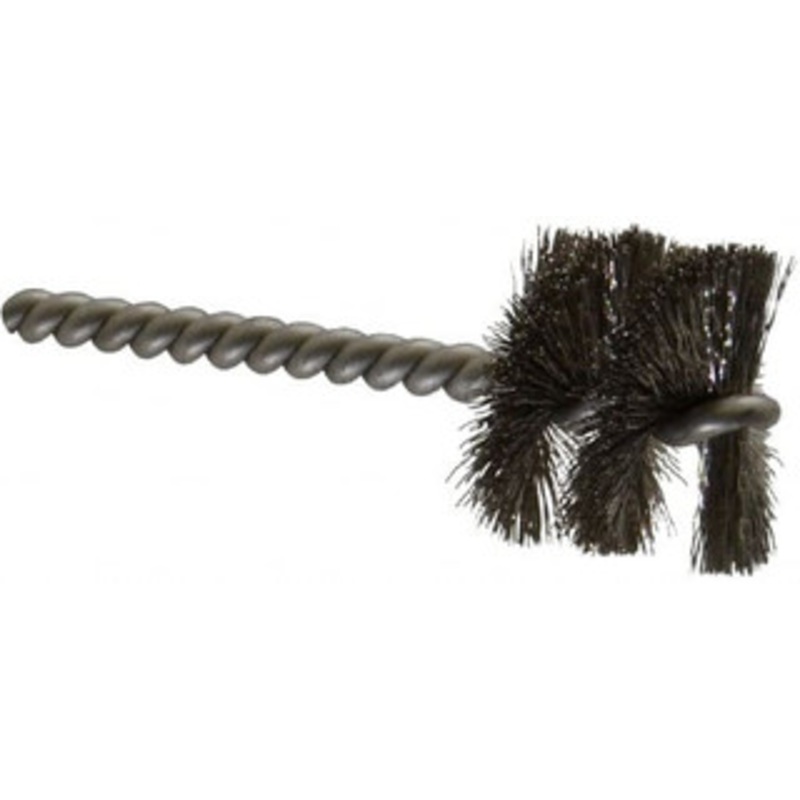 Made in USA 1-1/4 Diam Helical Stainless Steel Tube Brush Single Spiral, 0.008 Filament Diam, 1 Brush Length, 3-1/2 OAL, 0.248 Diam Stainless Steel Shank 09-402028 – 03715364