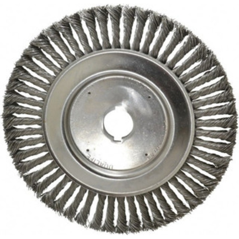 Weiler Abrasives 10 OD, 1-1/4 Arbor Hole, Knotted Steel Wheel Brush 1/2 Face Width, 1-3/4 Trim Length, 0.023 Filament Diam, 4,500 RPM 08879 – 75845636