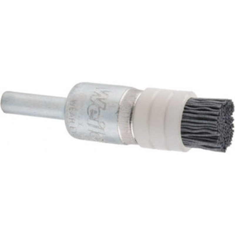 Weiler Abrasives 1/2 Diam Nylon Bridled Crimped End Brush 3/8 Trim Length, 1/4 Shank Diam, 10,000 Max RPM 11160 – 75846923
