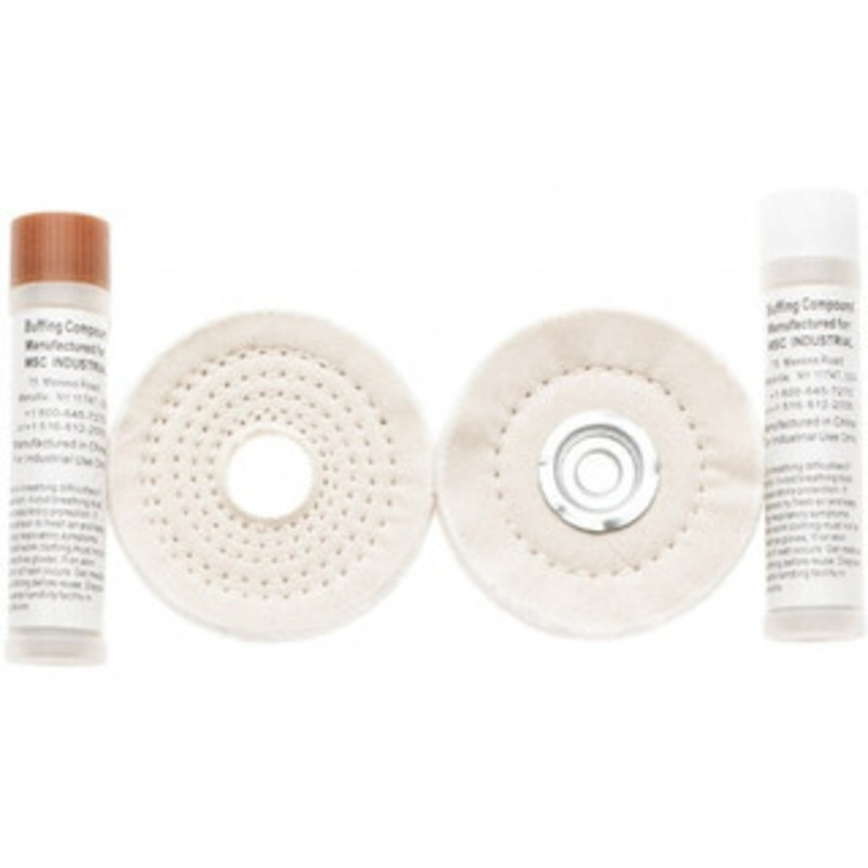 Value Collection 4 Diam Cushion Sewn, Spiral Sewn Buffing Wheel Set 1/2 & 7/8 Arbor Hole 777484370 – 66998428
