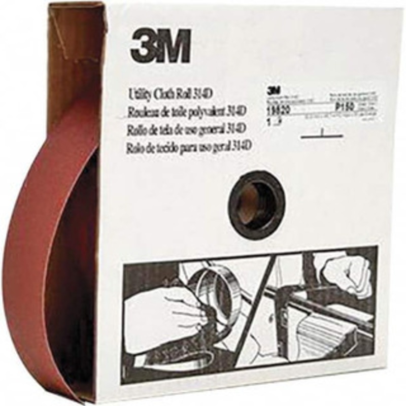 3M 2 x 50 Yd 150 Grit Aluminum Oxide Shop Roll Very Fine Grade, J Weighted Cloth Backing 7000118540 – 06363600