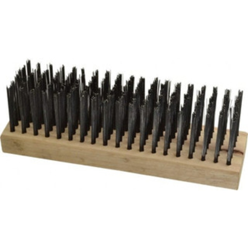 Weiler Abrasives 6 Rows x 19 Columns Steel Scratch Brush 7 Brush Length, 7-1/4 OAL, 1-5/8 Trim Length, Wood Straight Handle 98467 – 75851881