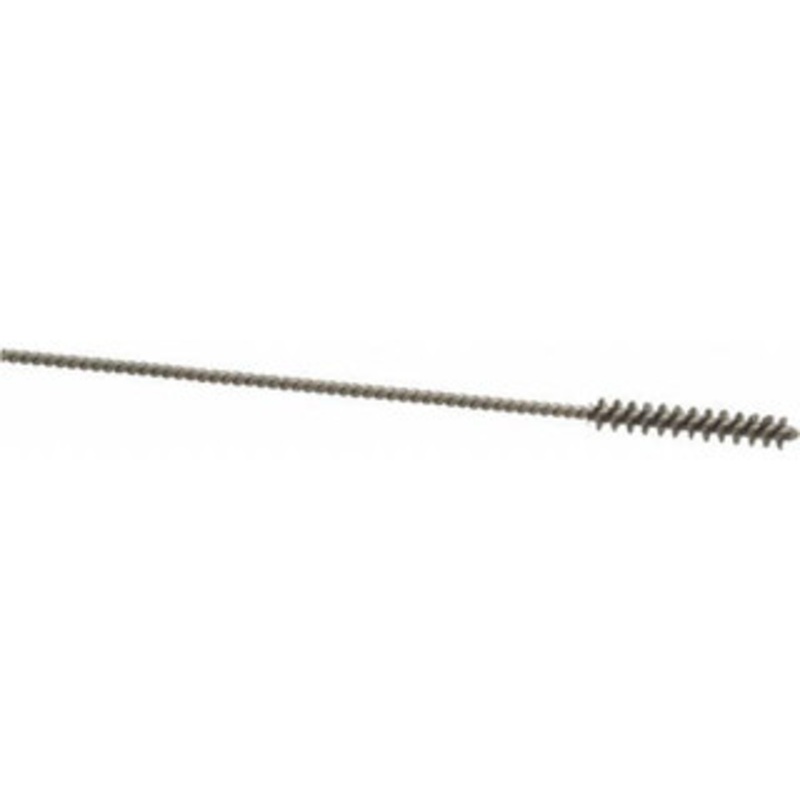 Made in USA 11/64 Diam Helical Stainless Steel Tube Brush Single Spiral, 0.003 Filament Diam, 1 Brush Length, 4 OAL, 0.073 Diam Stainless Steel Shank 09-320380-1 – 03717378