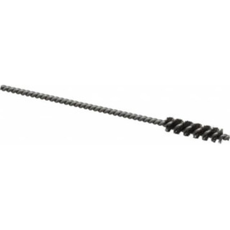 Made in USA 6.5mm Diam Helical Stainless Steel Tube Brush Single Spiral, 0.003 Filament Diam, 1 Brush Length, 4 OAL, 0.11 Diam Stainless Steel Shank 09-320405-1 – 03717501