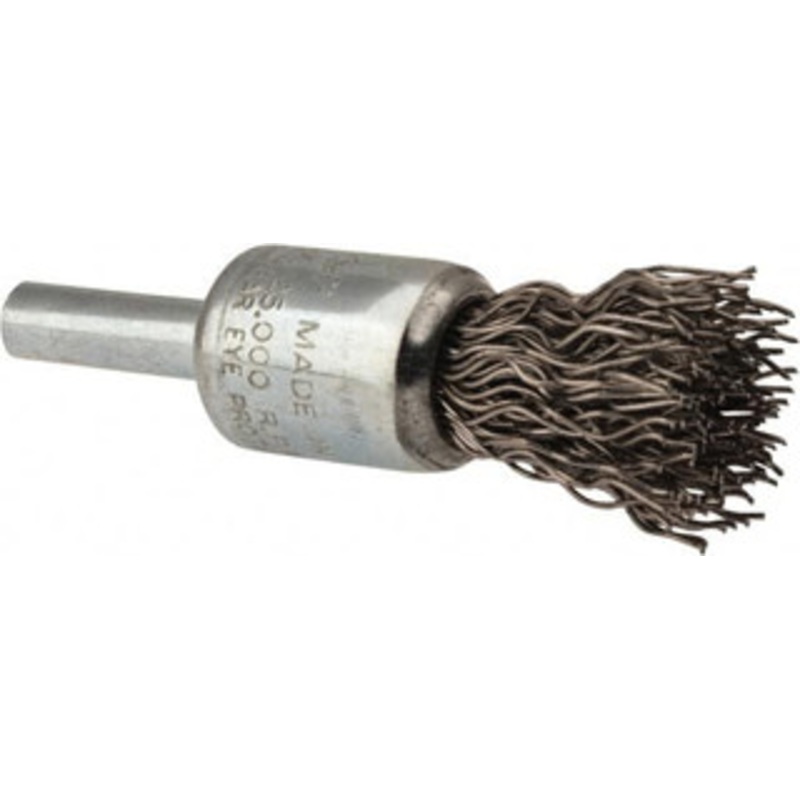 Weiler Abrasives 1/2 Diam Stainless Steel Crimped End Brush 7/8 Trim Length, 1/4 Shank Diam, 25,000 Max RPM 10016 – 75846196