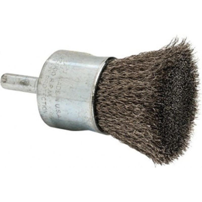 Weiler Abrasives 1 Diam Stainless Steel Crimped End Brush 1 Trim Length, 1/4 Shank Diam, 22,000 Max RPM 98540 – 75846246